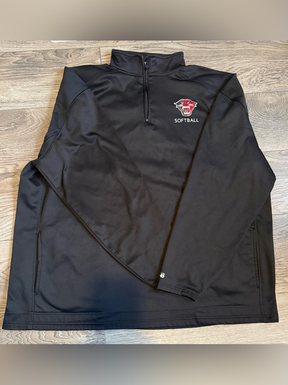 Badger Sport Men’s 4XL Black Softball Quarter Zip Pullover Panther